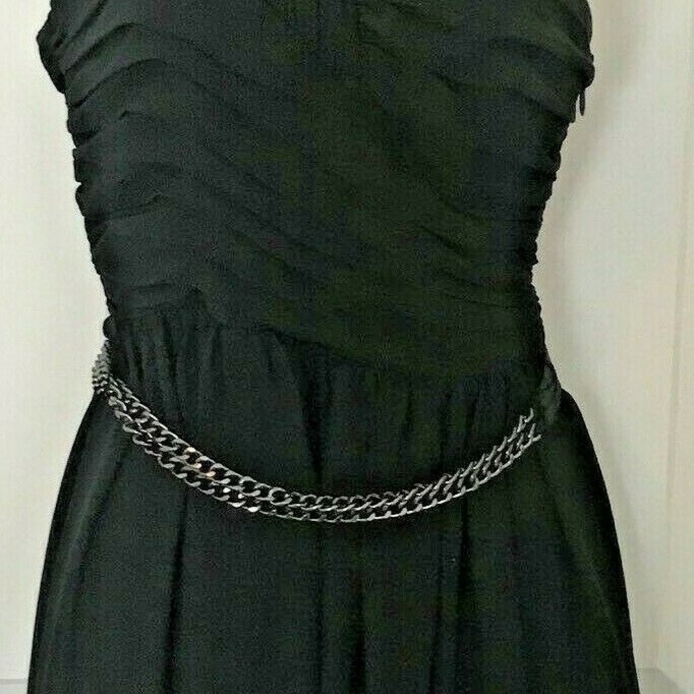 Express Junior Girls Solid Black Flowy Party Dress - image 2